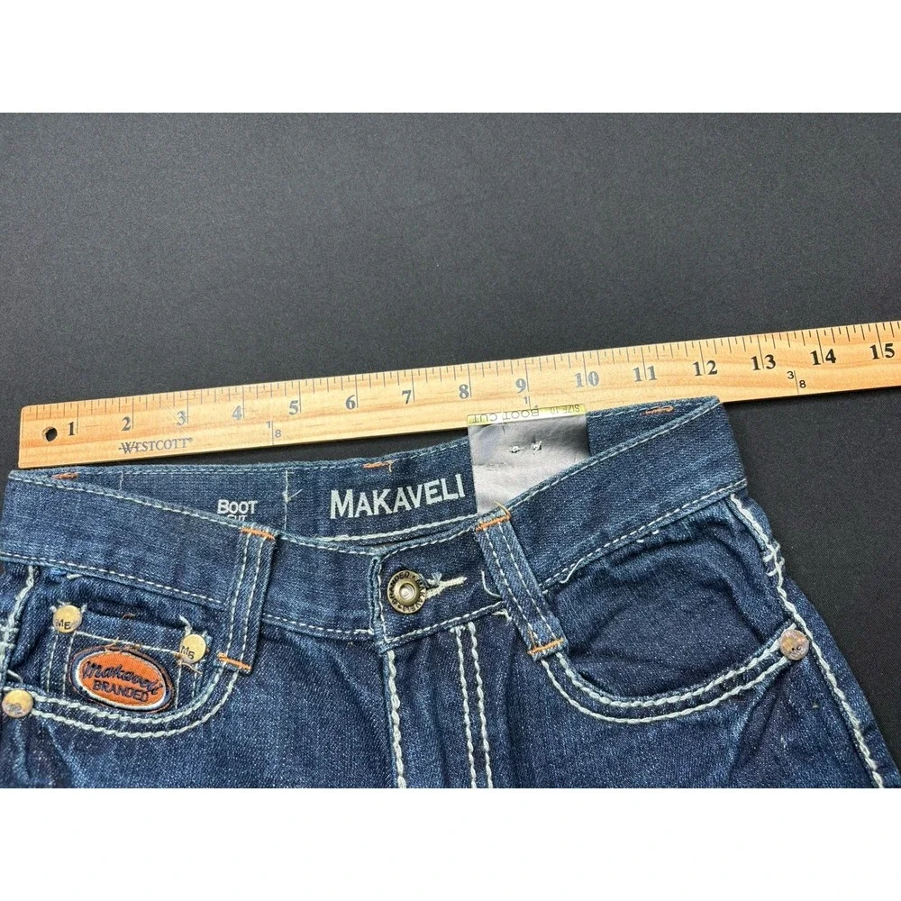 Makaveli Branded Jeans Youth Size 10 Blue Denim New 100% Cotton Bootcut Hip Hop
